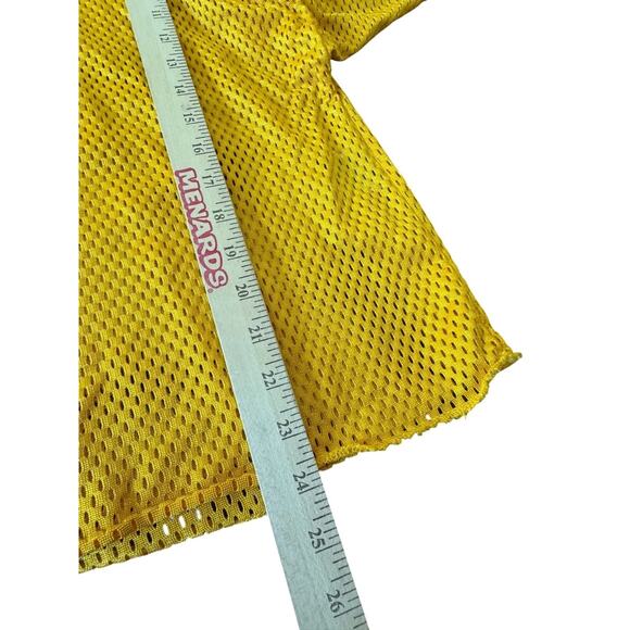 Johnny Mack Sports Yellow Mesh Jersey Shirt XL Vintage Made USA Damage Shown - Picture 6 of 9